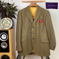 BLADEN (46R) Windowpane Modern TWEED Plaid Check HACKING Blazer Sport Jacket