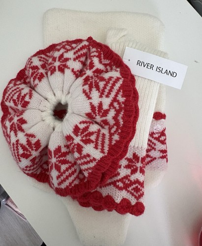 Fair isle red white knit - isle,