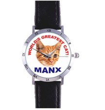 WORLD'S GREATEST CAT WATCH: MANX, FELINE, ISLE OF MAN, MEOW, RARE COLLECTIBLE!