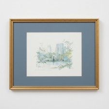 Mads Stage Bethesda Fountain - New York City, Oct - Danish Artist (1922-2004) 