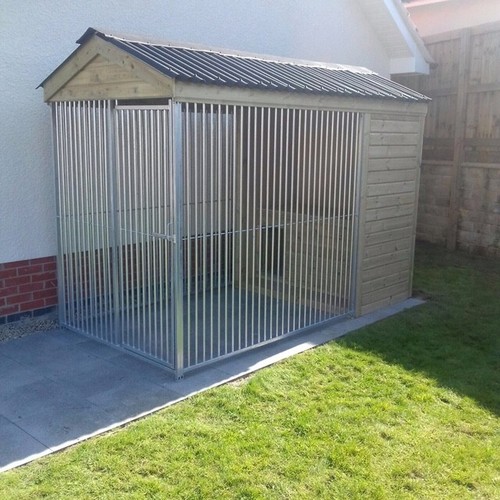 Dog kennel run with - run, bars