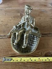 Nw6 Vintage Solid Brass 2 Piece Welsh Coracle Fishing Fisherman Over A Kilo