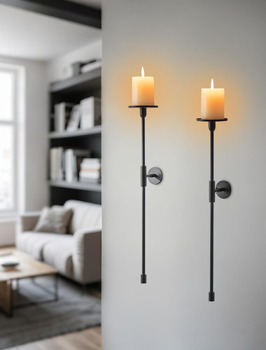 Black wall candle holders 2 - wall, holders: