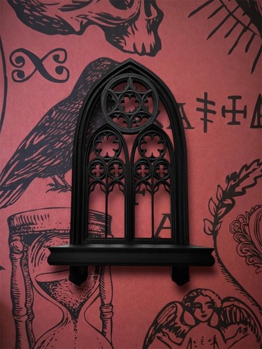 Gothic window wall - wall, shelf