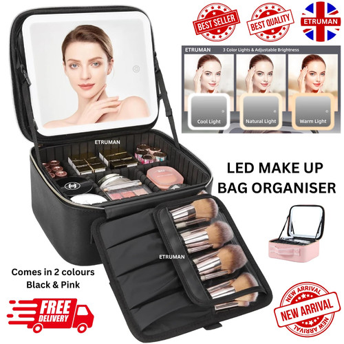 Makeup bag with - makeup, light