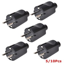 5/10Pcs Rewireable European Heavy Duty Plug Top Connector Euro Schuko Plug