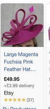 Large Magenta Pink Fascinator