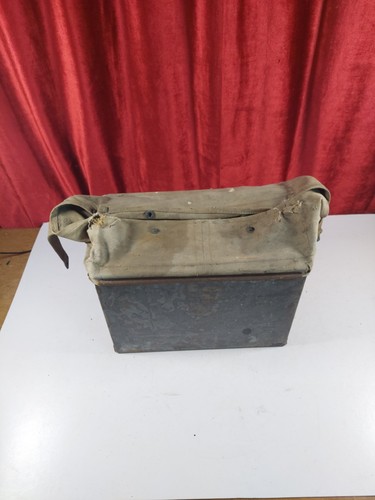 Vintage metal storage can - storage, with