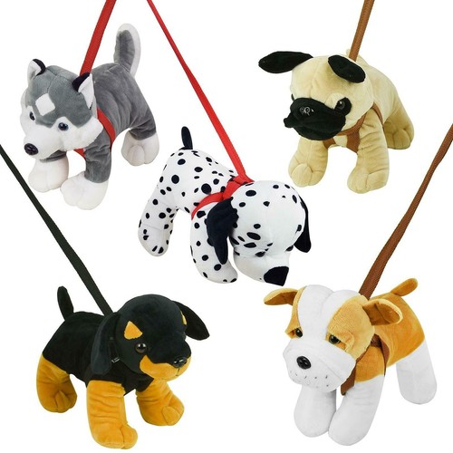Plush dog lead assorted - on,