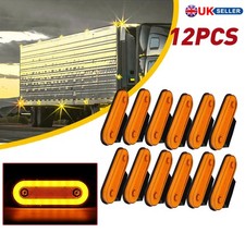 6/12x Led Clearance Amber Oval Side Marker Lights Position Truck Trailer Lorry