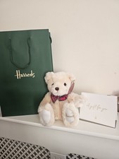 Harrods tartan bow tie Bear Soft Plush Teddy Bear Gift Bag & Card Christmas Xmas