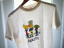 S/M Vtg 90s Haiti Single Stitch Trashed Distressed Skate Punk Rock 50/50 T-Shirt