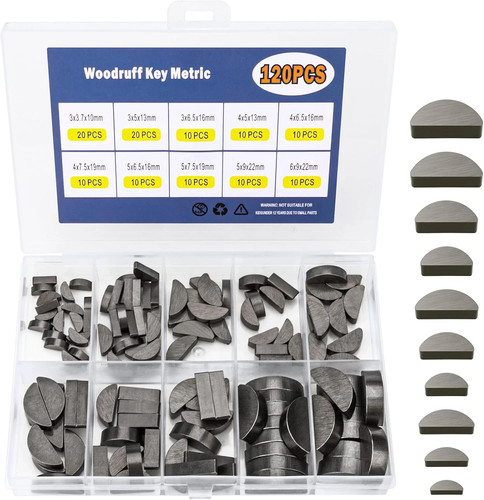120pcs woodruff key assortment - key,