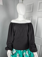 Pinup Girl Clothing Couture Laura Byrnes Sylvie Long Sleeve Peasant Top Size M