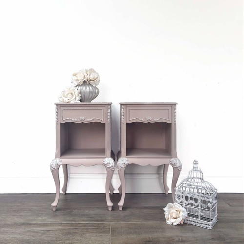 Pink vintage bedside tables - bedside,