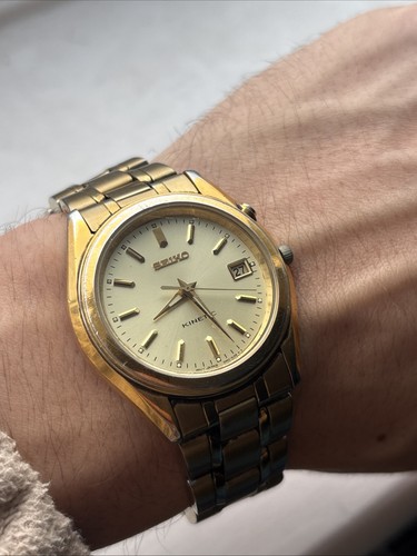 Seiko kinetic gold watch - seiko,