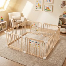 Wooden baby playpen - wooden,