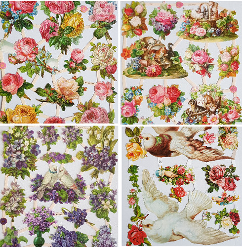 Vintage style dove floral - style,