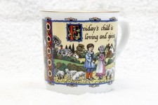 Vintage Royal Worcester Birthday Mugs 'Fridays Child' By Sue Scullard 1990