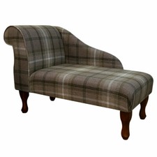 Brown Tartan Chaise Longue