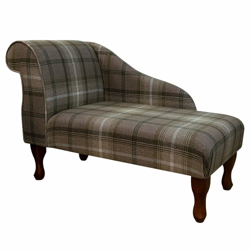 Brown tartan chaise - brown,