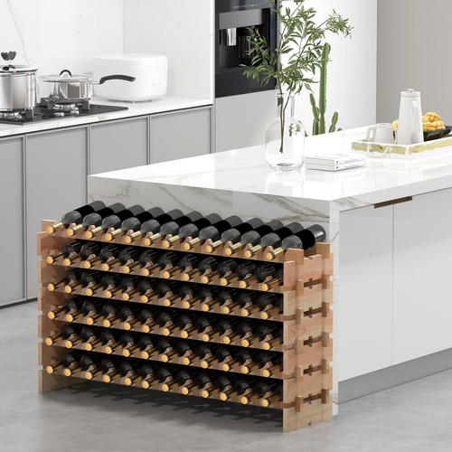Freestanding wood wine storage - wood,