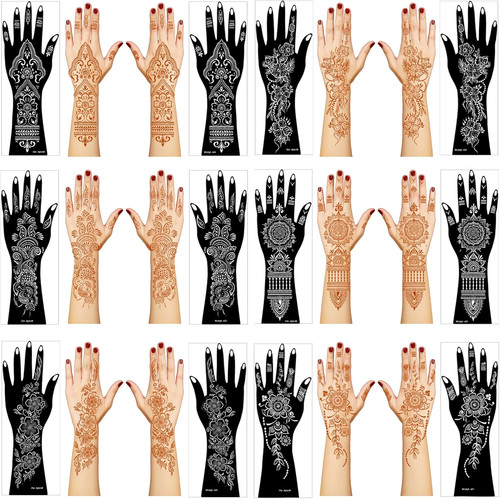 Henna tattoo stencil kit - tattoo, kit,12