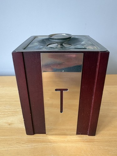 Quirky wooden tea caddy with - wooden,
