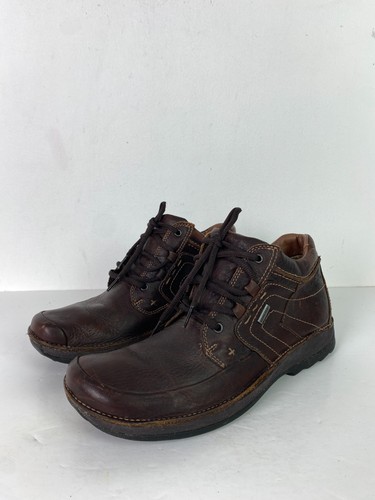 Clarks brown leather lace - leather,