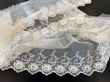 ANTIQUE LACE - CIRCA 1900’s, TAMBOUR LACE FLOUNCE