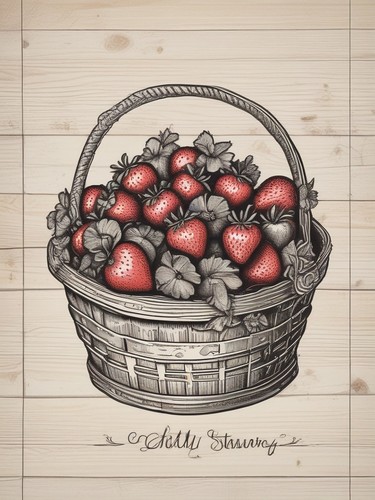 Strawberry basket farmhouse - basket,