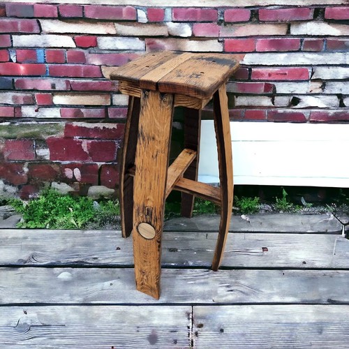 Rustic oak whiskey barrel bar - rustic,