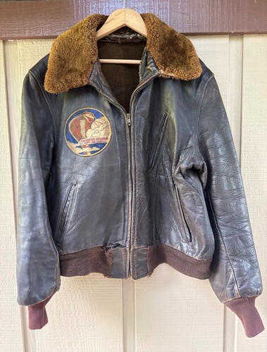 Vintage wwii brown horsehide - vintage,