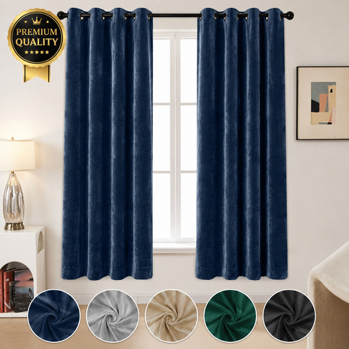 Velvet curtains eyelet ready - velvet,