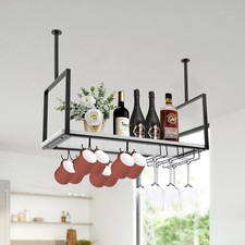 Metal Wine Rack Hanging Stemware Goblet Stand Ceiling Wine Glass Display Holder