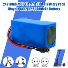 24V 30Ah 7S3P Electric Li-ion Battery with BMS Bike Charger 30000mAh Battery