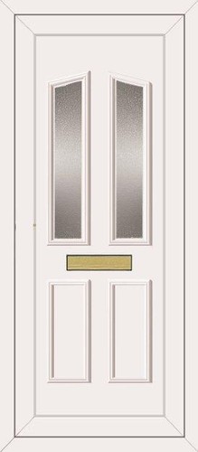 White full height upvc door - white,