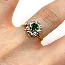 9 ct Gold Emerald & Diamond
