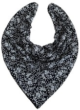 Adult Dribble Bib Special Needs Black/White Flowers Bandana Bib Drool Bib