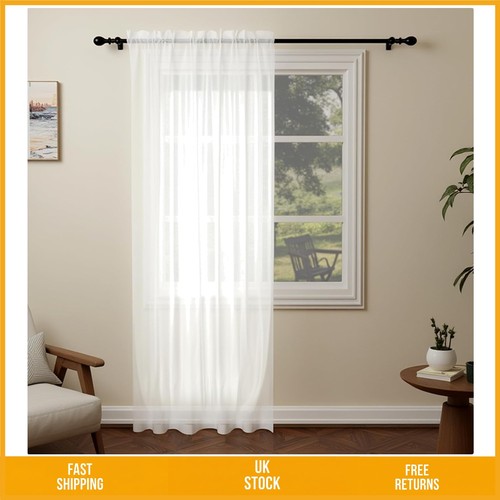 Elegant white voile - voile, sheer