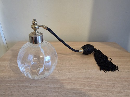 Vintage crystal glass perfume - glass,