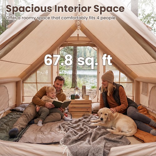 Inflatable tent with stove - inflatable,