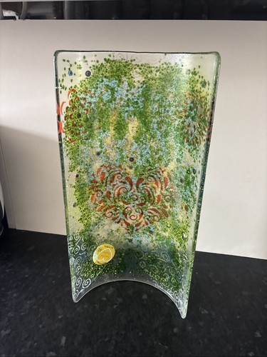Handmade fused glass wave - fused,