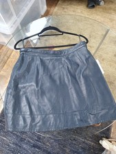 navy blue leather mini skirt