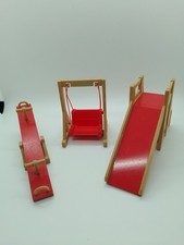 SYLVANIAN FAMILIES PLAYGROUND TOYS SLIDE SEE SAW  SWING RED VINTAGE BUNDLE