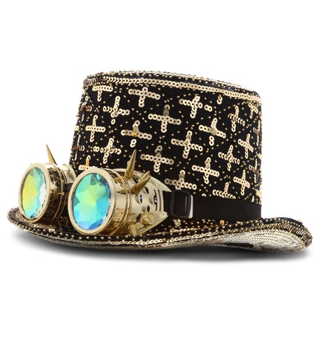 Steampunk paillette hat with - hat,