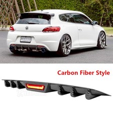 For VW Scirocco 2008-2017 Rear Diffuser Bumper Spoiler Lip Splitter LED Lights