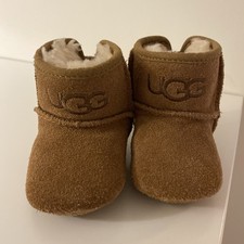 UGG Baby Booties 0.5 Unisex New Suede /Sheepskin Tan Brown