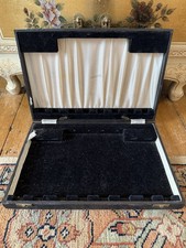 VINTAGE MAPPIN & WEBB FAUX LEATHER COVERED WOOD CANTEEN STORAGE BOX