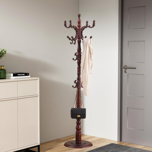 Vintage wooden coat rack stand - vintage,